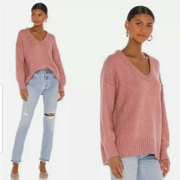 🌿|NWOT| Free People Brookside Tunic Sweater in Alpine Rose - Picture 5 of 13